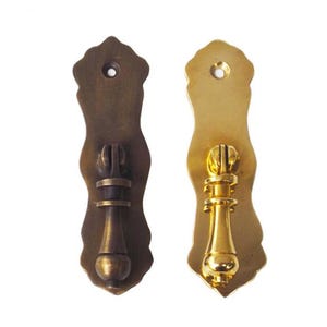 3.54&quot; inch Set of Knob Drawer Pulls, Long Backplate teardrop tassel Drawer Handle, Vintage Solid Brass Drawer Pulls, Cabinet Drawer Handle