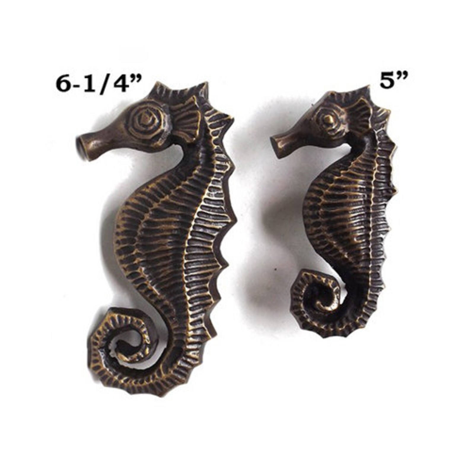 Paar Vintage Seepferdchen Dresser Knopf Schrank Griff massive | Etsy