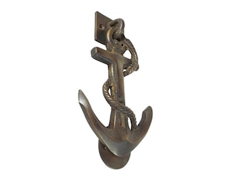 Vintage Anchor boat sail Door Knocker Antique Solid Brass Finish Front Door Art