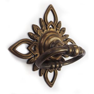 Vintage Filigree Star Backplate Main Entry Door Pull Handle Solid Brass Cabinet Handle Pulls Home Decor
