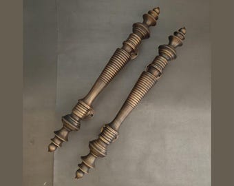 Tirador de puerta de latón con forma de minarete vintage, tiradores únicos para puerta de entrada principal, tiradores antiguos