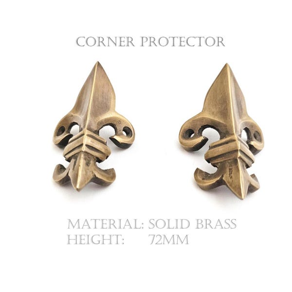 Set of Solid Brass Corner Protector Skiffers Skirting Wall Corner Protectors Lily Flower (72mm)