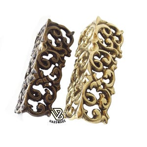 Set of Solid Brass Corner Protector Skiffer Skirting Wall Bracket Corner Protectors Guard Ornate  (100mm)