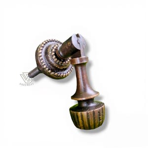 Set of Solid Brass Knob Drawer Pull Handle, Vintage Cudgel Shape Cabinet Knobs Pulls Handle