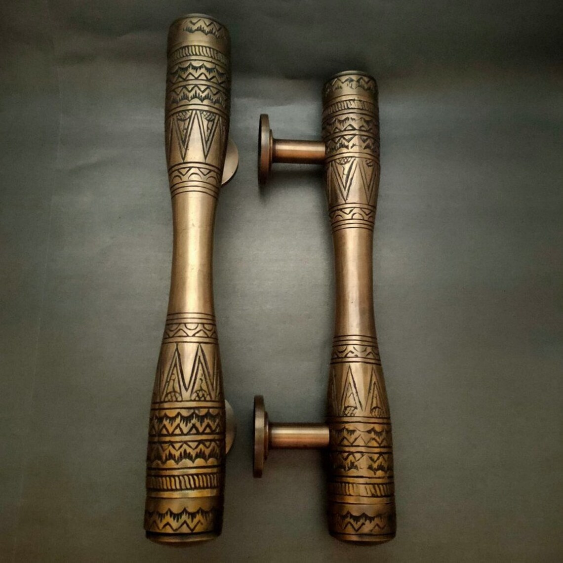 Set of Vintage Egypt Antique Main Entry Door Pull Handle Solid Etsy
