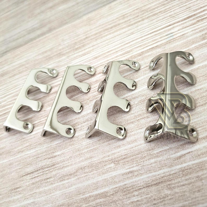 75mm Set of Solid Brass Corner Protector Skiffers Skirting Wall Protector Guard Hardware Fern image 11