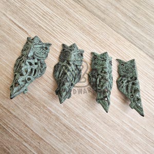 113mm Set of Solid Brass Corner Protector Skiffers Barn Owl Wall Table Corner Guard image 7