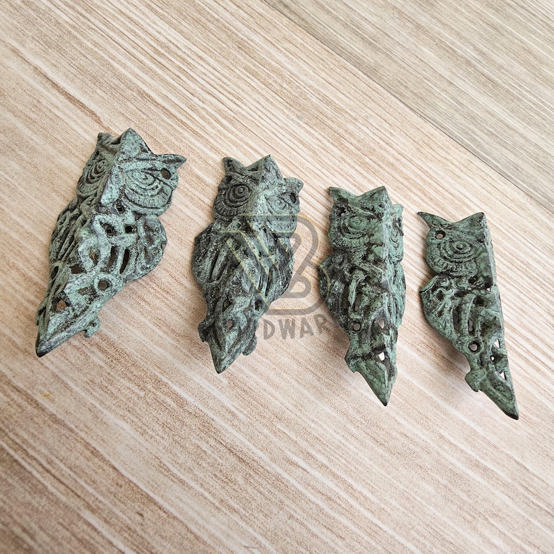 113mm Set of Solid Brass Corner Protector Skiffers Barn Owl Wall Table Corner Guard image 7