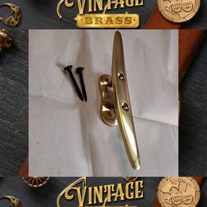 5.51&quot; inches Set of Vintage Simple Anchor double Hook Hanger, Antique Solid Brass Hook Hanger, Bathroom Hook Wall Mount Coat Hanger Fixture