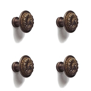 Lot of Vintage Knob Drawer Pulls Handle, Sunflower Cabinet Kitchen Brass Drawer Handle