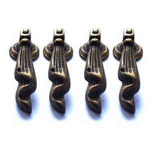2.48&quot; inches Set of Teardrop Tassel Streak Drawer Handle, Vintage Knob Drawer Pulls, Brass Drawer Handle, Cabinet Knob Drawer Handle Decor