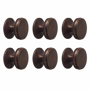 Satz von 6 Stück Knauf Schubladengriff, Vintage flache runde schlichte einfache Schubladengriff, antike Messing Schubladengriff