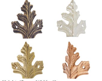 65mm Set Brass Skiffers Corner Protectors, Oak Leaf Wall Corner Protector Skirting Board Guard