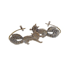 Pair of Vintage Squirrel Curtain Tie Backs Holdback Solid Brass Wall Hooks Hanger Home Decor