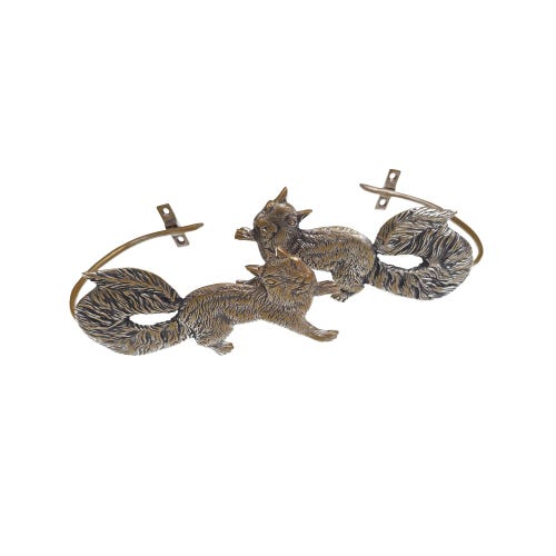 Pair of Vintage Squirrel Curtain Tie Backs Holdback Solid Brass Wall Hooks Hanger Home Decor