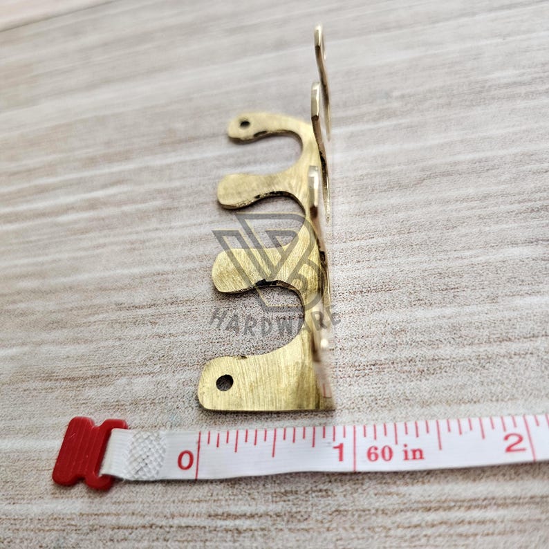 75mm Set of Solid Brass Corner Protector Skiffers Skirting Wall Protector Guard Hardware Fern image 7