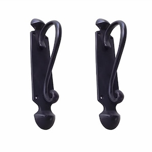 7.4" inch Set of Vintage Vertical Scroll Dresser Knob Cabinet Handle Pull, Solid Brass Door Handle, Kitchen Door Handle Home Decor