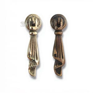 Lot de 2,48 po. poignées de tiroir en laiton en forme de larme, boutons de tiroir vintage poignées de meuble poignées franges