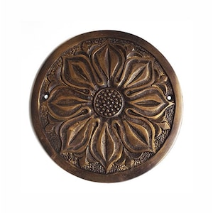 Vintage Brass Rosette Lily Corner Decorative Plates Picture Frame Drawer Decor