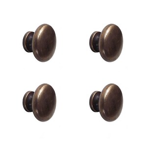 Lot of 4pcs Knob Drawer Pulls, Knob Drawer Handle, Vintage Round Plain Drawer Handle, Solid Brass Drawer Handle, Kitchen Drawer Pulls