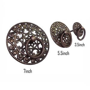 Vintage Solid Brass Main Entry Door Pull Handle Round Egypt Front Door Pulls Home Decor