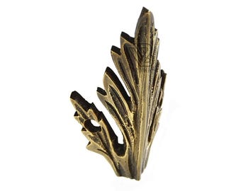 65mm Set of Solid Brass Corner Protector Skiffers Bracket Skirting Wall Corner Protectors Acanthus Leaf