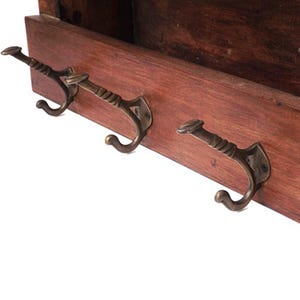 Antique Solid Brass Double Coat Hook: Retro Wall Decor (3.54 inch, Lot of 3)
