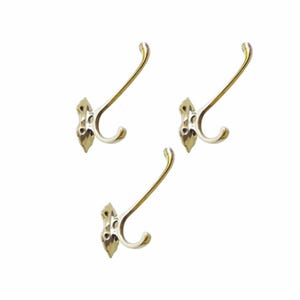 3.54" inch Set of Vintage Cool Simple Coat Hook Antique Solid Brass Strong Wall Mount Coat Hat Hook Bathroom Towel Hook Handle