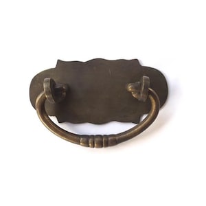 Vintage knopp lådhandtag massiv mässing platt moln bakplatta skåp lådhandtag