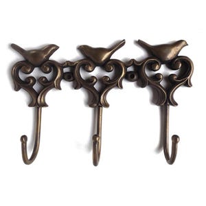 10.82&quot; inch Vintage Love Bird Wall Coat Hat Hook Hanger, Antique Solid Brass Hook Hangers, Bathroom Hook Wall Mount Coat Hanger Fixture