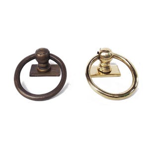 Juego de tiradores de cajón de 1,57 pulgadas, de latón macizo antiguo vintage, con placa trasera rectangular, para decoración del hogar.