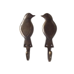 4.33inch Set of 2 pcs Vintage Songbird double Coat Hook Antique Solid Brass Strong Wall Mount Coat Hat Hook Bathroom Towel Hook Home Fixture