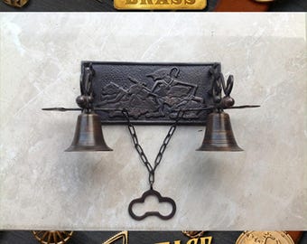 Vintage Double Cozy Door Bell Solid Brass Gate Bell Home Decor