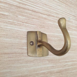 1.96" inch Set of Vintage Square Simple Coat Hook Hangers, Antique Solid Brass Hat Hook Hanger, Bathroom Hooks Wall Mount Strong Fixture