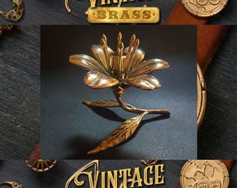 ヴィンテージ アンティーク 真鍮製 ロータスフラワー アッシュトレイ