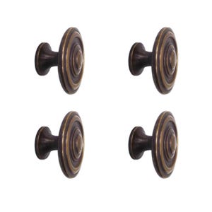Lot of Vintage Knob Drawer Pulls Handle, Cabinet Kitchen Drawer Pull 4 Tier Round Flat Solid Brass
