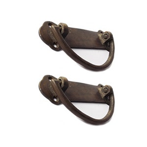 Pair of Knob Pulls Drawer, Knob Drawer Handle, Brass Drawer Pulls, Vintage Antique Brass Horizontal Backplate