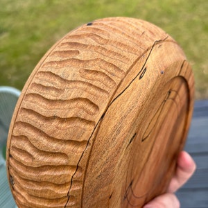 Splated beach carved bowl