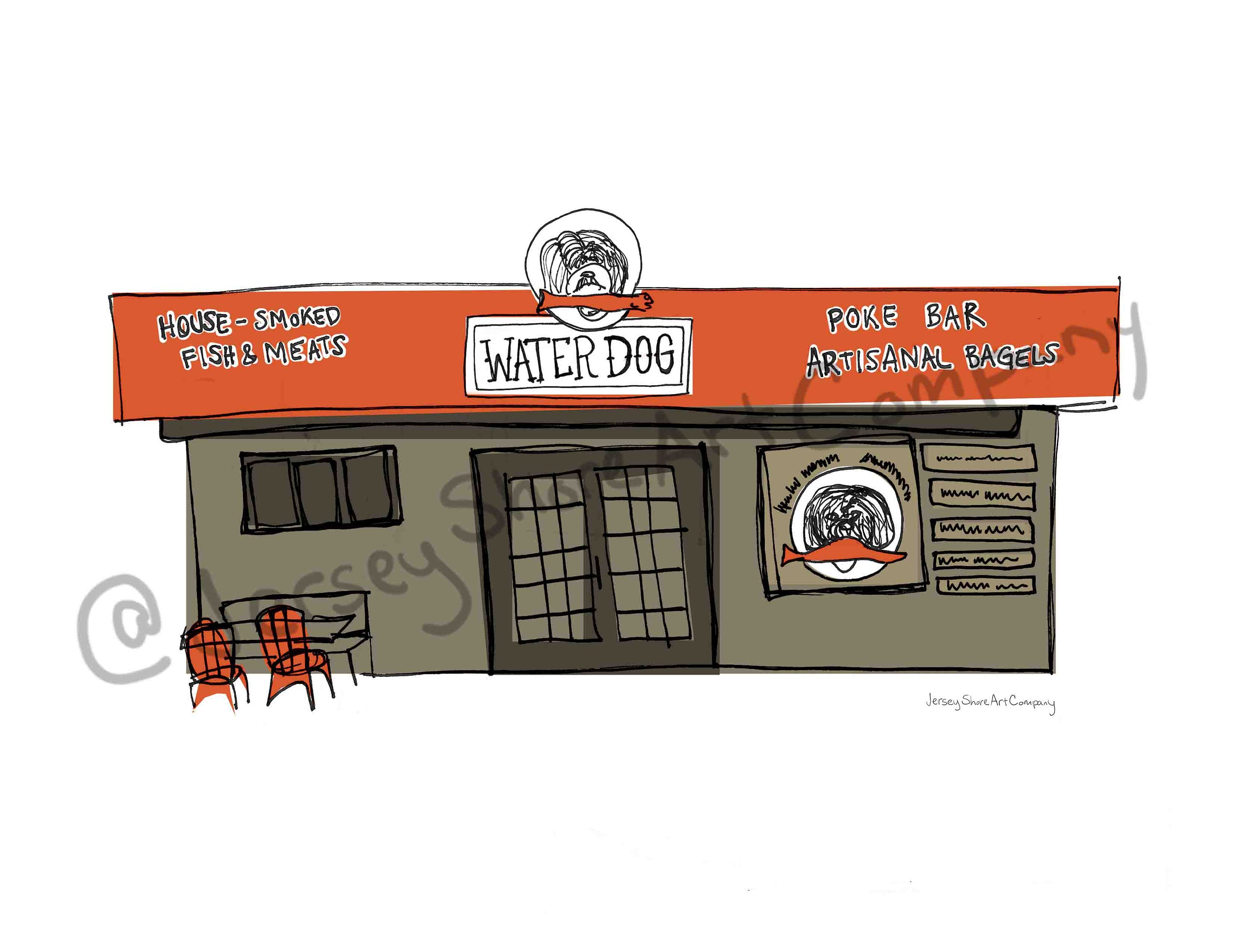 Water Dog Margate City, Ventnor, Longport, NJ Jersey Shore Art