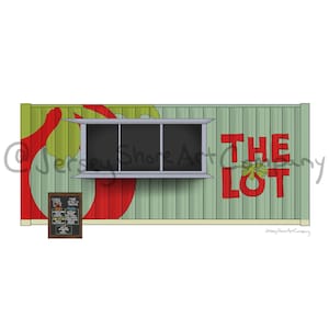 The Lot at Tomatoes - Margate, Ventnor, Longport, NJ Illustration : Jersey Shore Art Company