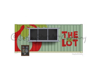 The Lot at Tomatoes - Margate, Ventnor, Longport, NJ Illustration : Jersey Shore Art Company