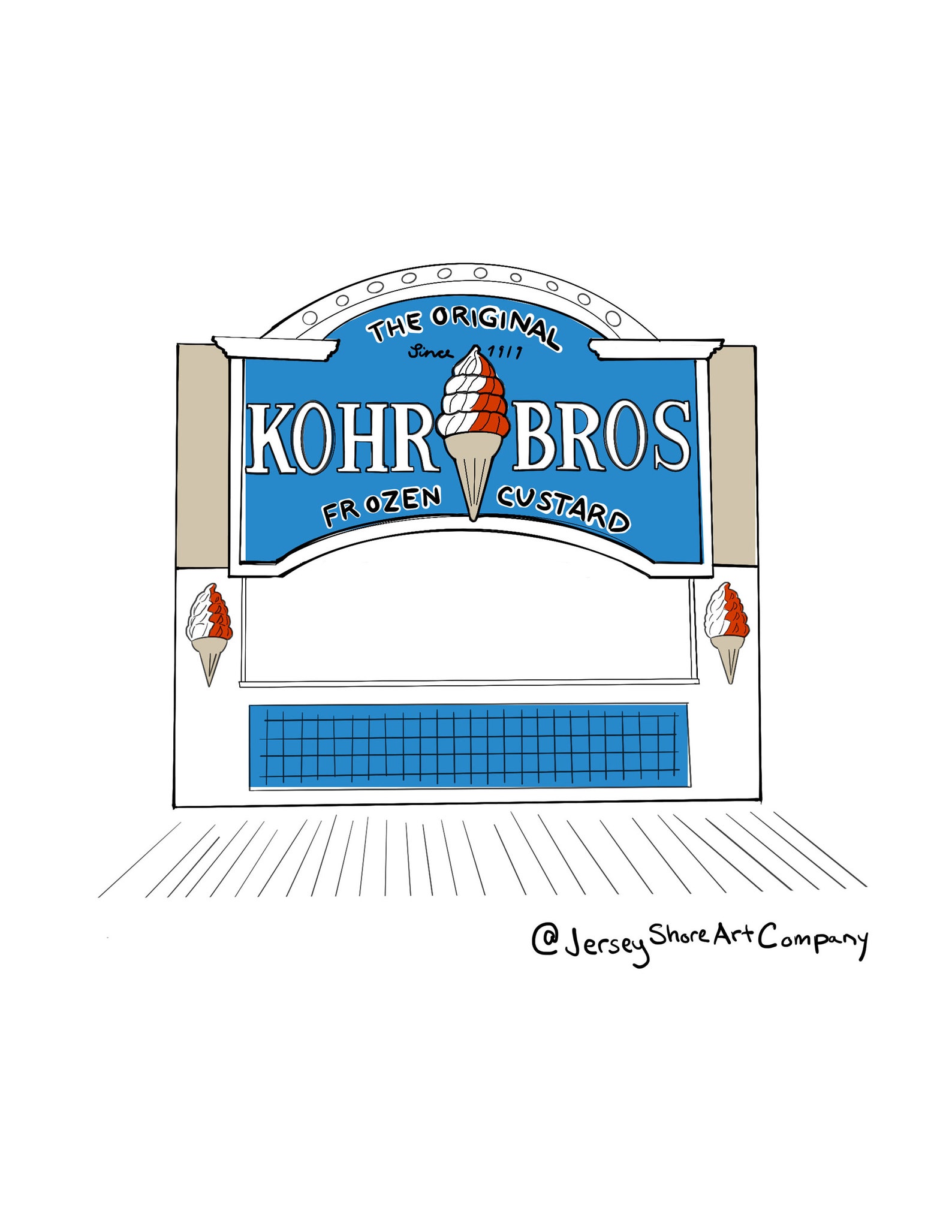 Kohr Bros Ice Cream Ocean City Beach Haven Wildwood Stone Etsy