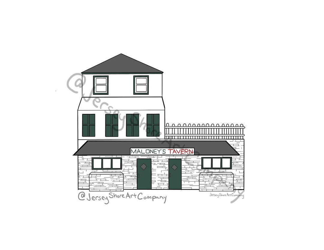 Maloney's Tavern Margate, NJ Jersey Shore Art Company Etsy