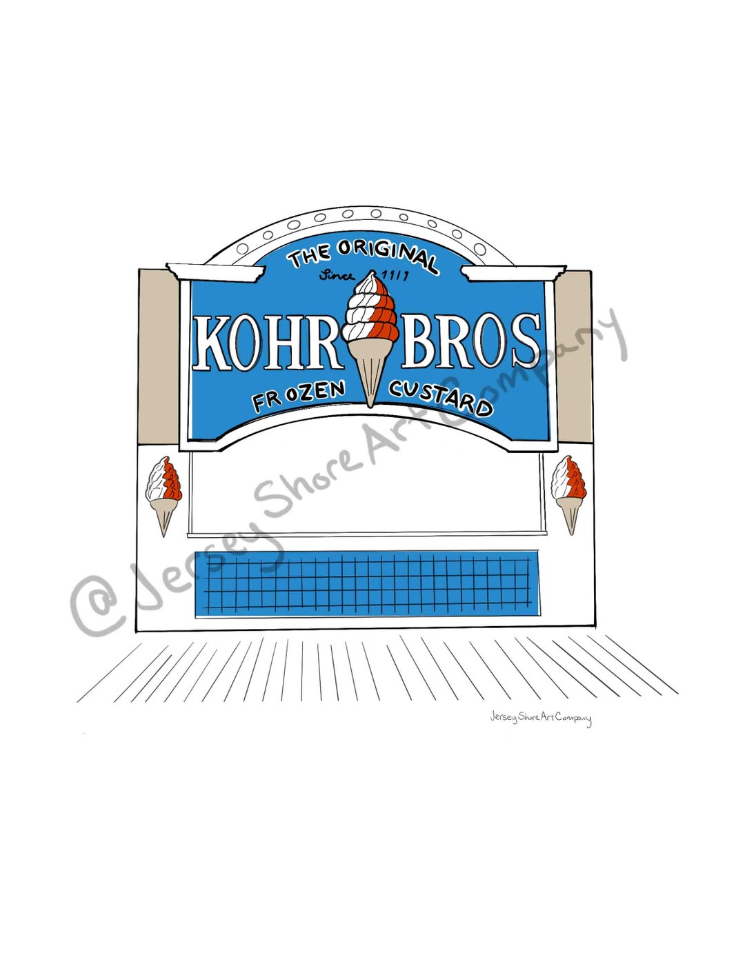 Kohr Bros Ice Cream Ocean City Beach Haven Wildwood Stone Etsy.de