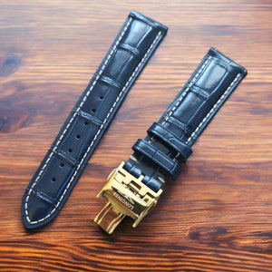 Genuine Leather Strap for Longines Masters Collection L2/L3/L4 Watch, 19/20/21mm Band wh Deployment Buckle
