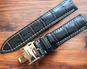 Genuine Leather Strap for Longines Masters Collection L2/L3/L4 Watch, 19/20/21mm Band wh Deployment Buckle