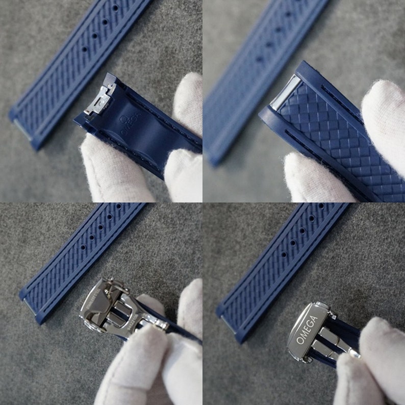 19/20mm Curved Silicone Rubber Strap Fit for Omega Seamaster Etsy