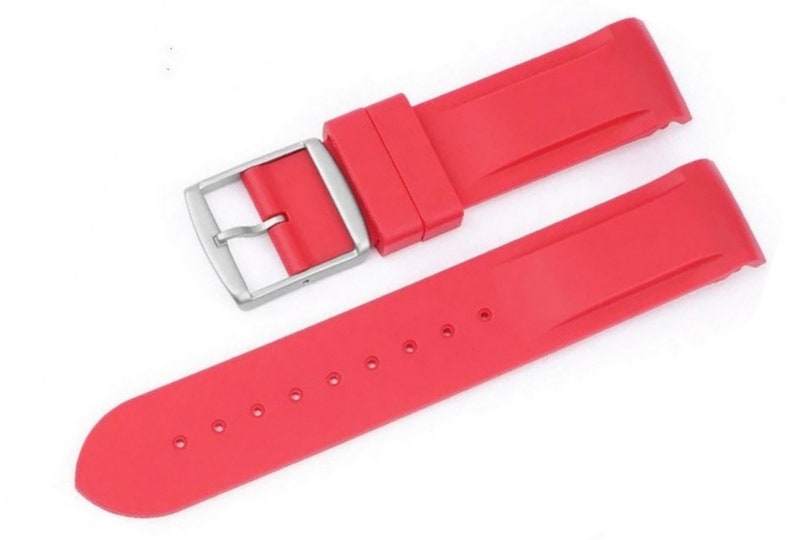 Curved End Silicone Rubber Strap Fit for 20mm Etsy