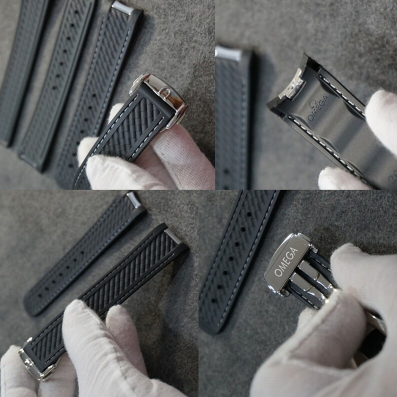 19/20mm Curved Silicone Rubber Strap Fit for Omega Seamaster Etsy
