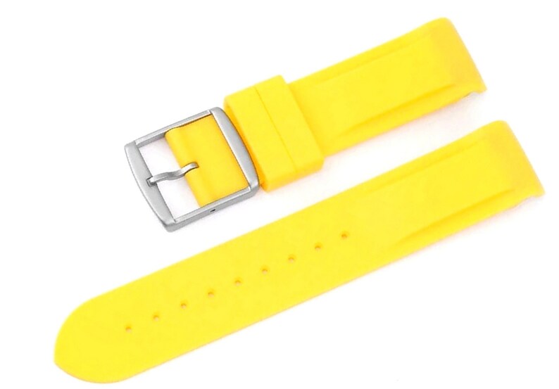 Curved End Silicone Rubber Strap Fit for 20mm Etsy